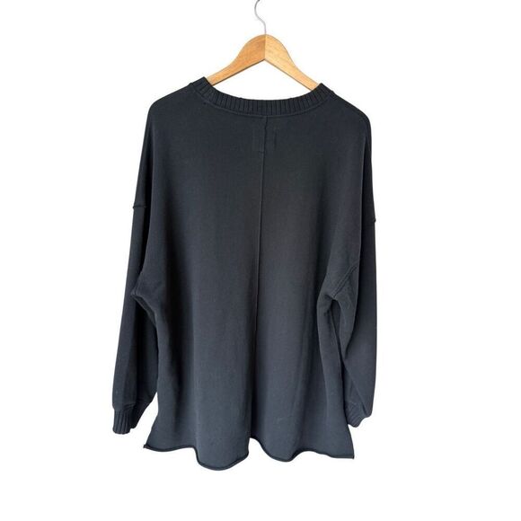 Aerie Down-To-Earth Oversized Pullover Crewneck Sweatshirt In Black - Picture 6 of 11